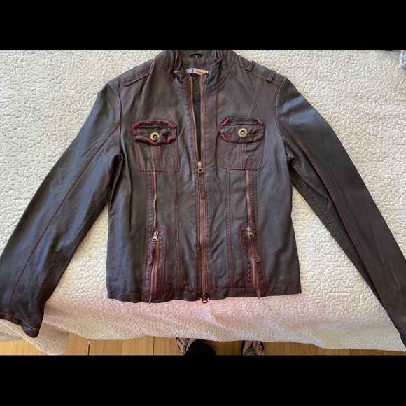 Bejeweled by Susan Fixel soft leather jacket - Picture 1 of 4